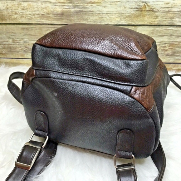 Coletta Brown Leather PU Trim Small Mini Backpack main image 5